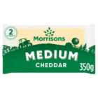 Morrisons Medium White Cheddar Cheese 350g