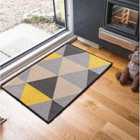 Triangle Design Anti Slip Doormats Dark Gold