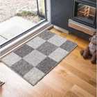 Square Design Anti Slip Doormats Grey