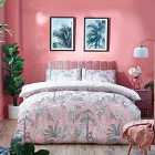 Furn. Colony Palm King Duvet Cover Set Cotton Pink