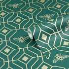 Furn. Bee Deco Emerald Green Geometric Foil Wallpaper