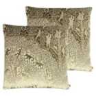 Kai Tilia Polyester Filled Cushions Twin Pack Cotton Gold