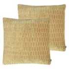 Kai Rialta Polyester Filled Cushions Twin Pack Viscose Ochre 50 x 50cm