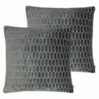Kai Rialta Polyester Filled Cushions Twin Pack Viscose Shadow 50 x 50cm