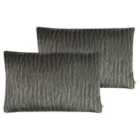 Kai Equidae Polyester Filled Cushions Twin Pack Cotton Onyx