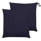 Furn. Plain Outdoor Polyester Filled Floor Cushions Twin Pack Navy