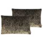 Kai Lynx Polyester Filled Cushions Twin Pack Viscose Cotton Bronze