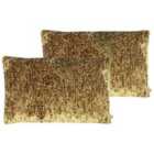 Kai Lynx Polyester Filled Cushions Twin Pack Viscose Cotton Gold