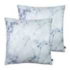 Ashley Wilde Cinnabar Polyester Filled Cushions Twin Pack Viscose Linen Ink/Royal