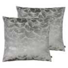 Ashley Wilde Jaden Polyester Filled Cushions Twin Pack Cotton Flint/Steel