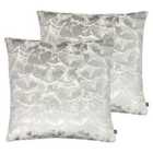 Ashley Wilde Jaden Polyester Filled Cushions Twin Pack Cotton Pearl/Silver