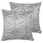 Prestigious Textiles Palm Polyester Filled Cushions Twin Pack Cotton Mist