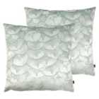 Ashley Wilde Jaden Polyester Filled Cushions Twin Pack Cotton Seagreen/Eau De Nil