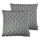 Ashley Wilde Nash Polyester Filled Cushions Twin Pack Cotton Fog/Dark Grey