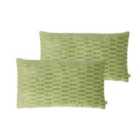 Kai Rialta Polyester Filled Cushions Twin Pack Viscose Aloe 30 x 50cm