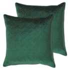 Paoletti Florence Polyester Filled Cushions Twin Pack Emerald