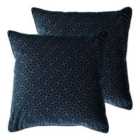 Paoletti Florence Polyester Filled Cushions Twin Pack Navy
