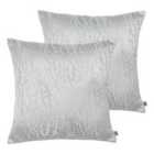 Prestigious Textiles Hamlet Polyester Filled Cushions Twin Pack Titanium
