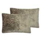 Paoletti Python Polyester Filled Cushions Twin Pack Champagne