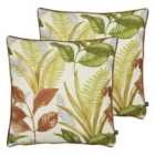 Prestigious Textiles Sumba Polyester Filled Cushions Twin Pack Mango