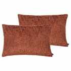 Prestigious Textiles Tectonic Polyester Filled Cushions Twin Pack Cotton Viscose Lava