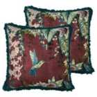 Paoletti Contemporary Hanging Gardens Polyester Filled Cushions Twin Pack Aubergine