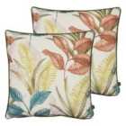 Prestigious Textiles Sumba Polyester Filled Cushions Twin Pack Coral