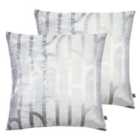 Ashley Wilde Meyer Polyester Filled Cushions Twin Pack Viscose Cotton Platinum/Silver