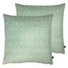 Ashley Wilde Kenza Polyester Filled Cushions Twin Pack Viscose Cotton Spa/Eau De Nil