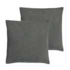 Furn. Kobe Polyester Filled Cushions Twin Pack Grey