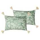 Paoletti Somerton Polyester Filled Cushions Twin Pack Sage