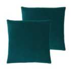 Furn. Kobe Polyester Filled Cushions Twin Pack Teal