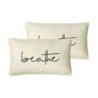 Furn. Shearling Polyester Filled Cushions Twin Pack Breathe