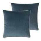 Furn. Cohen Polyester Filled Cushions Twin Pack Slate Blue