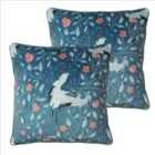 Paoletti Georgiana Polyester Filled Cushions Twin Pack Slate Blue