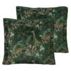 Evans Lichfield Manyara Polyester Filled Cushions Twin Pack Leopard