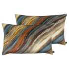 Prestigious Textiles Heartwood Polyester Filled Cushions Twin Pack Peacock