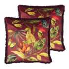 Paoletti Cahala Polyester Filled Cushions Twin Pack Berry