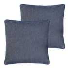 Paoletti Blenheim Polyester Filled Cushions Twin Pack Viscose Linen Navy