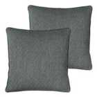 Paoletti Blenheim Polyester Filled Cushions Twin Pack Viscose Linen Grey/Ochre