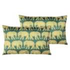 Paoletti Parade Polyester Filled Cushions Twin Pack Emerald