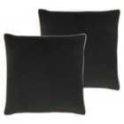 Paoletti Meridian Polyester Filled Cushions Twin Pack Black/Blush
