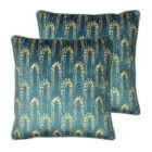 Furn. Wisteria Polyester Filled Cushions Petrol