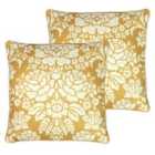 Paoletti Melrose Polyester Filled Cushions Twin Pack Honey