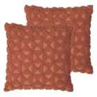 Furn. Varma Polyester Filled Cushions Twin Pack Cotton Brick