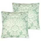 Paoletti Melrose Polyester Filled Cushions Twin Pack Sage