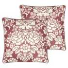 Paoletti Melrose Polyester Filled Cushions Twin Pack Mulberry