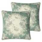 Paoletti Burford Polyester Filled Cushions Twin Pack Sage
