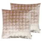 Ashley Wilde Nevado Polyester Filled Cushions Twin Pack Viscose Gold/Blush