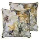 Prestigious Textiles Lani Polyester Filled Cushions Twin Pack Cotton Amber